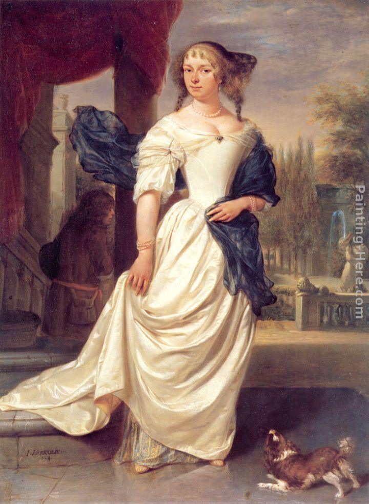 Johannes Verkolje Portrait of Margaretha Delff, Wife of Johan de la Faille